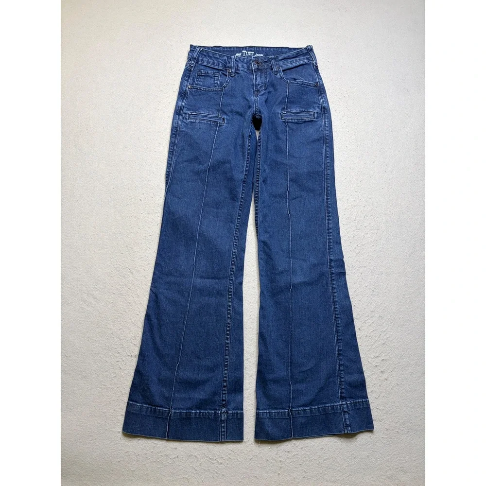 Cowgirl Tuff Co Jeans Women 25x33 Blue Just Tuff Wide Leg Dark Wash Y2K Western